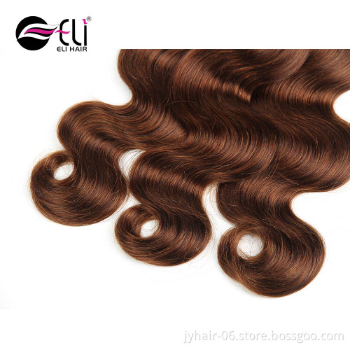 Best Bundle Hair Vendors 8A Grade Brazilian Hair Colored 4# 12 To 24 Inch Brazilian Body Wave Hair